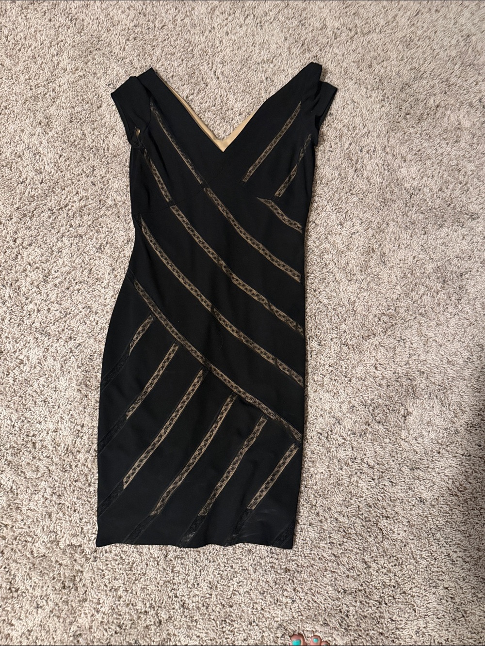 Maggy London black and tan dress
